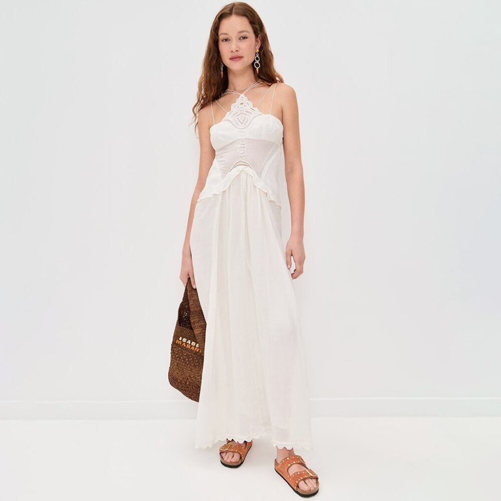 Isabel Marant Lindy Maxi Dress Ecru Size FR 40 US 8 NEW NWT - Picture 13 of 15